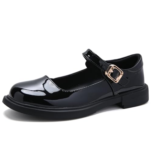 UZB Mary Jane Shoes Womens Flats Shoes Round Toe Ankle Strap Dress Ballet Shoes