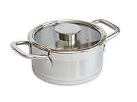 GRANA HOME Induktions-Kochtopf 18 cm – Hochwertiger Edelstahltopf mit Glasdeckel & Dampfloch - Schmortopf, Kasserolle & Suppentopf für alle Herdarten (Induktion, Gas, Elektro, Ceran)