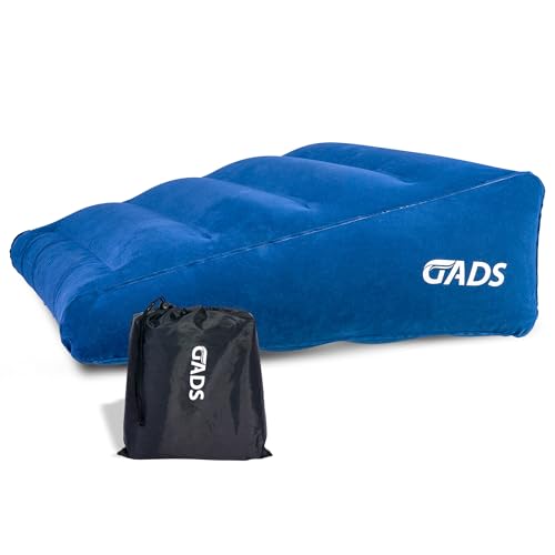 Inflatable Wedge Pillow for Sleep and Comfort &ndash; Portable Wedge Pillow for Travel, Blow Up Bed...