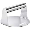 GWHOLE Smash Burger Press, 304 Stainless Steel Burger Smasher, 5.5 Inch Round, Barbecue Griddle Accessories for Bacon Mince Hamburger Steak Mea Flat Top Grill Cooking (Round)