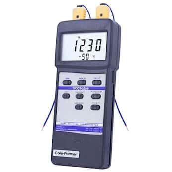 Traceable Large-Display Dual-Channel Type K Thermocouple Thermometer