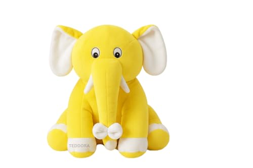 Image of Appu Ele Soft Toy for Girls Boys Kids, Yellow, Elephant Animal Plush Stuffed Baby Teddy Gift Birthday, 25 cm