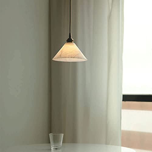 Lustre E27 en marbre véritable et laiton ajustable pour chic intérieur - 5