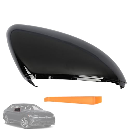 Magimaker Right Passenger Side Mirror Cap Cover Compatible with Volkswagen Jetta 2019 2020 2021 2022 2023 2024 2025 Exterior Door Rearview Mirror Covers Replacement Without Turn Signals