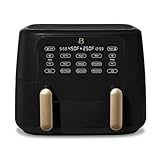 Beautiful 9 QT TriZone Air fryer, Large Capacity & Touch Display, 2 Independent 4.5 QT Baskets, Non-stick - roast, reheat, dehydrate & More Kitchen Appliances - by Drew Barrymore (Black Sesame)