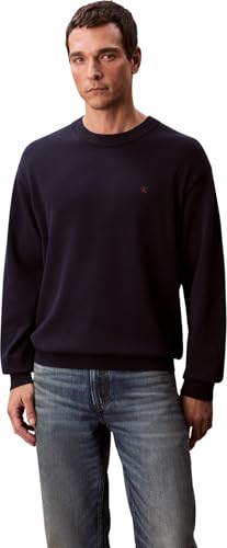 Calvin Klein LS Ez Cotton Crewnk Sweater 12Gg Lv04Rc309G, Maglione, Uomo, Blu (Dark Sapphire), XS