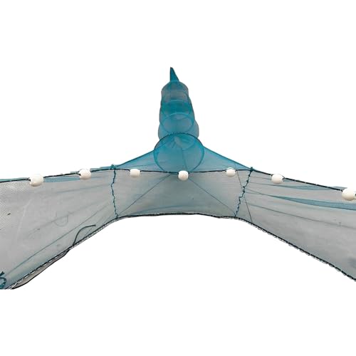 Shrimp Cage with Metal Chain Fishing Trap Net Folding Foam Float Small Mesh