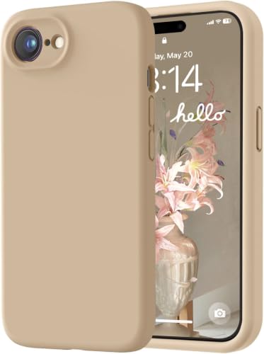 Image of LOVE 3000 Designed for iPhone 16e /17e Case, Premium Silicone with [Soft Anti-Scratch Microfiber Lining] Shockproof Protective Phone Case for Men Women Girls 6.1 inch, Light Brown