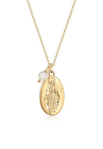 Preisvergleich Produktbild Elli Halskette Marienbild Glaube Faith Labradorit 925 Silber