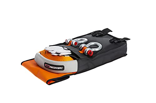Arb Rk12A Weekender Recovery Offroad Accessory Kit For Stuck Vehicles, Includes Snatch Tow Strap 17500 Lb + 2 D-Ring Shackles (4.75 Ton) + 2 Premium Recovery Leather Gloves+ Upgraded Organizer Bag #TOP2
