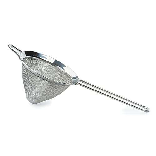 RSVP International Endurance Kitchen Collection, Stainless Steel Fine Mesh Conical Sieve/Colander, Multi-Purpose for Cooking, Baking, Loose Leaf Tea, Bar Strainer Cocktails, 4-Inch
