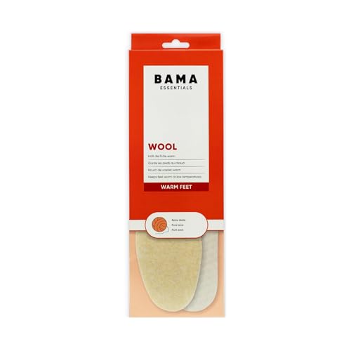 Bama Plantilla de lana cálida y cómoda de lana pura para los días de invierno especialmente fríos, plantilla térmica unisex, para zapatos de invierno, 1 par, 36/37