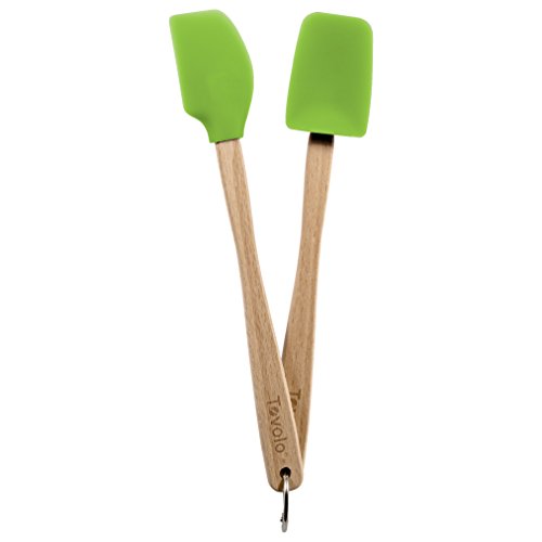 Tovolo Mini Silicone Spatula and Spoonula, Spring Green, Set of 2