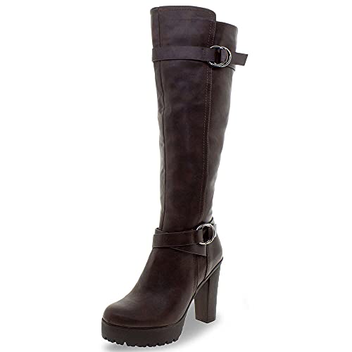 BOTA FEMININA CANO ALTO FLORENTINA - BO78 - CAFÉ - 34