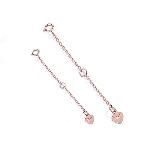 Buer Homie 2PCS Necklace Extender Silver 925, 2/ 3 Chain Extension for Bracelet Or Anklet, 925 Sterling Silver Chains for Jewellery Making DIY (Rose Gold)