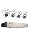 Produktbild ZOSI Full HD 1080P Videoüberwachung System 8CH H.265+ DVR Recorder mit 4 Außen 2.0MP Weiß Dome Überwachungskamera Set ohne Festplatte, 24 Meter IR Nachtsicht
