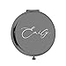 BAIYI HOPE Personalized Gift, Custom Handheld Compact Mirror (Black), Engraved Travel Makeup Mirror Handheld Small Mirror, Portable Pocket Mirror