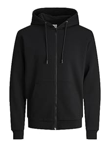 JACK & JONES Jjebradley Sweat Zip Hood Noos Homme veste sweat, Noir, XL