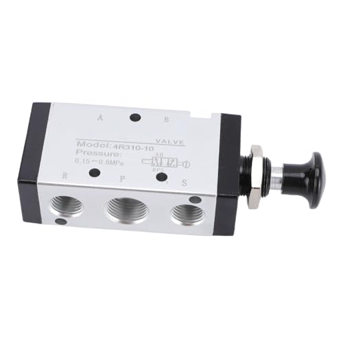Fafeicy Válvula de Empuje Neumática de 5 Vías, 2 Posiciones, 3/8 de Pulgada NPT, Válvula de Control de Aire con Palanca Manual de Aleación de Aluminio para Operadores de Maquinari