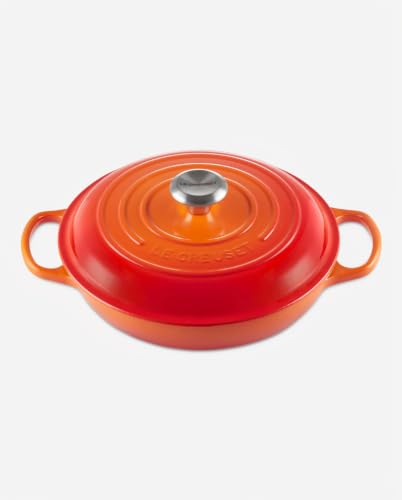 Foto von Le Creuset Signature Gusseisen Gourmet-Profitopf, Rund, Ø 26 cm, 2,2 l, Für alle Herdarten inkl. Induktion geeignet, 4,205 kg,Ofenrot, 21180260902430