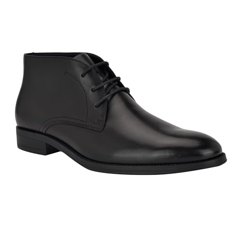 Calvin Klein Men's Javin Boot, Black Leather 001, 8