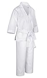 HAIVIDO Karate Uniform with Belt Light Weight Elastic Waistband& Drawstring White for Kids Training