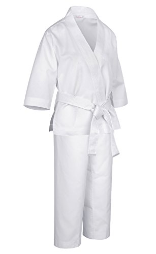 HAIVIDO Karate Uniform with Belt Light Weight Elastic Waistband& Drawstring White for Kids Training