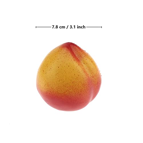 Gresorth 6pcs Artificial Peach Fake Nectarine Fruit Decoration Home Party Kitchen Christmas Food Show Model - Thumbnail 3