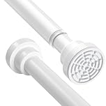 AIZESIShower Pole,Tension Rods 79 To 195 Cm, Spring Tension Curtain Rod, Tension Rods For Curtains, Extendable Tension Pole,White Curtain Poles No Drilling For Window, 1pcs
