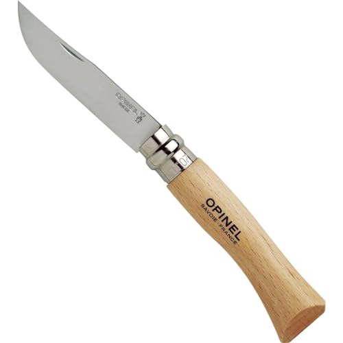 Opinel O000693, Navaja Con Hoja De Acero Inoxidable Unisex Adulto, Beige, 8 Cm