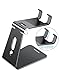 OMOTON Adjustable Cell Phone Stand, C2 Aluminum Desktop Phone Holder Dock Compatible with iPhone 15 14 13 Xs XR 8 Plus 7 6, Samsung Galaxy, Google Pixel, Android Phones, Black
