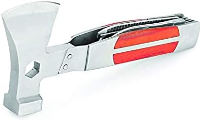 Sheffield 12301 Camper 12-in-1 Axe-Head Multi Tool, Axe, Hammer, Screwdrivers, Fish Scaler, Hex Key Wrench, Wood Saw, & Much More – In One Powerful Survival Gear Tool
