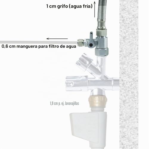 Miniatura 3 de Pieza En T De 3 8 X 3 8 X 1 4 Manguera 6,4 Frigorífico Manguera Agua Conexión Con Llave Válvula Adaptador Para La Conexión De 2 Dispositivos