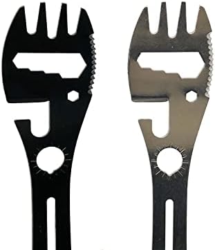 Miniatura 2 de JOYKOL Spork multifuncional para exteriores, utensilio de campamento combinado 10 en 1 para senderismo, cuchara de acero inoxidable y abridor de
