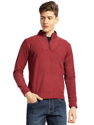 Image of Thomas Scott Men's | Regular Fit | Long Sleeves | High Neck | Solid | 100% Polyester | Knitted | Sweatshirt | Dry Clean Only