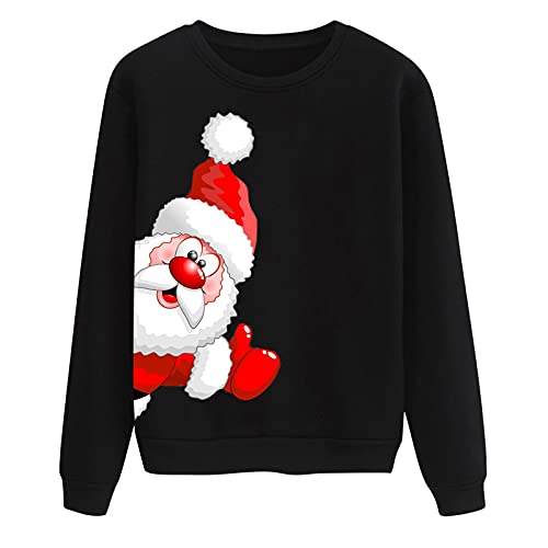 Vrouwen lange mouw afgedrukt top casual kerst trui jurk korte mouw sweatshirt - Afbeelding 4