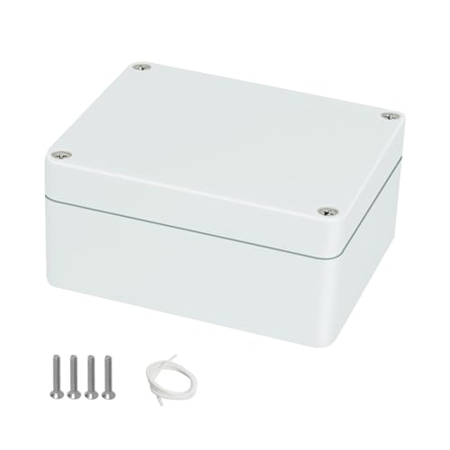 HoHaing Project Box ABS Plastic Junction Box IP65 Waterproof Weatherproof Electrical Enclosoure Power Box for Electric Gray White 4.53"x 3.54"x 2.17"(115 x 90 x 55mm)