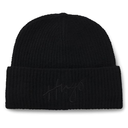 Bonnet HUGO femme noir hiver taille unique tricot chaud chic Socialy