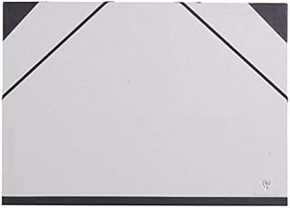 Clairefontaine - Ref 44614C - Art Folder with Elastic Straps Closure - Raw Grey Colour - Customisable Vellum Card Surface, Suitable for A3+ Sized Documents