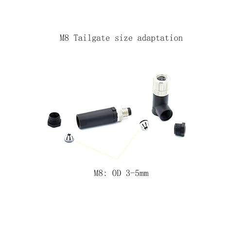 5 Stücke M8 3 poliger Stecker Rundsteckverbinder, vor Ort montiert mit 8mm verdrahtetem Sensor, industrieller Rundstecker IP67 ungeschirmter Code gerader Stecker 60V 4A
