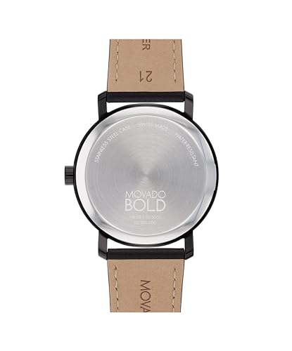 Movado Bold Evolution 2.0 Men's Watch - Swiss Quartz Movement, Nappa Leather Strap - 3 ATM Water Resistance - Luxury Fashion Timepiece for Him - 40mm3
