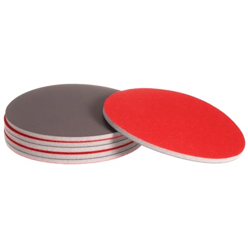 sourcing map 6pcs 3000 Grit Sanding Sponge 6 Inch Hook and Loop Sponge Sanding Disc Wet/Dry for Car Wood Drywall Metal