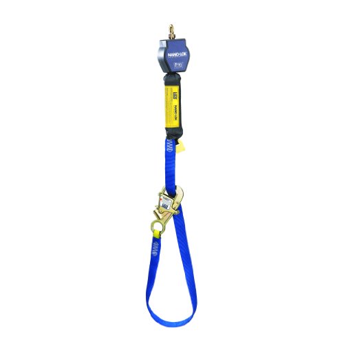 Image of 3M DBI-SALA Nano-Lok 3101368 Tie Back Self Retracting Lifeline, 9-Foot, 3 /4-Inch Dynema Polyester Web, Tie-Back Hook, Swiveling Anchor Loop, Blue