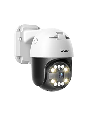ZOSI C296 5MP Caméra de Surveillance Extérieure PoE, Caméra IP Étanche IP66 avec Détection de Personne/Véhicule, Alarme Sonore et Lumineuse, Audio Bidirectionnel, Stockage Cloud et Carte Micro SD
