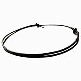Leather (3mm Thick) Black Adjustable Surfer Beach Necklace/Choker