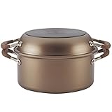 Anolon 83868 Advanced Hard Anodized Nonstick Stockpot / Dutch Oven with Frying / Skillet Pan - 5 Quart and 11 Inch, Bronze Brown