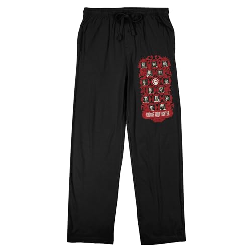 Bioworld Mortal Kombat I Characters and Logo Men's Black Sleep Pants