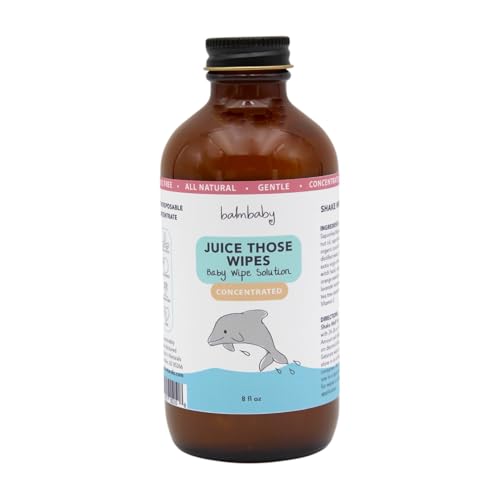 Image of Juice Those Wipes - Make Baby Wipes with All Natural Concentrate Solution to Use with Cloth or Disposables - Makes 2+ Gallons No-Rinse Formula Gentle on Baby's Bottom – Use at Home or Travel - Glass