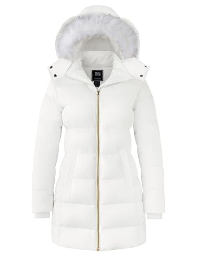 ZSHOW Women's Puffer Jacket Thigh Length Thick Padded Puffer Coat