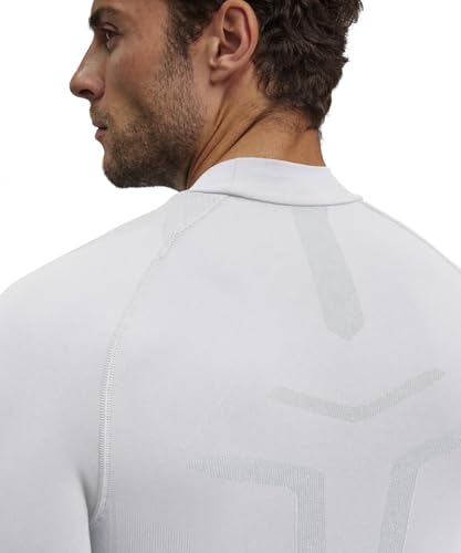 FALKE Warm Turtleneck M L/s SH Hilo Funcional Secado rápido 1 Pieza, Capa de Base Superior Hombre, Blanco White 2860, S